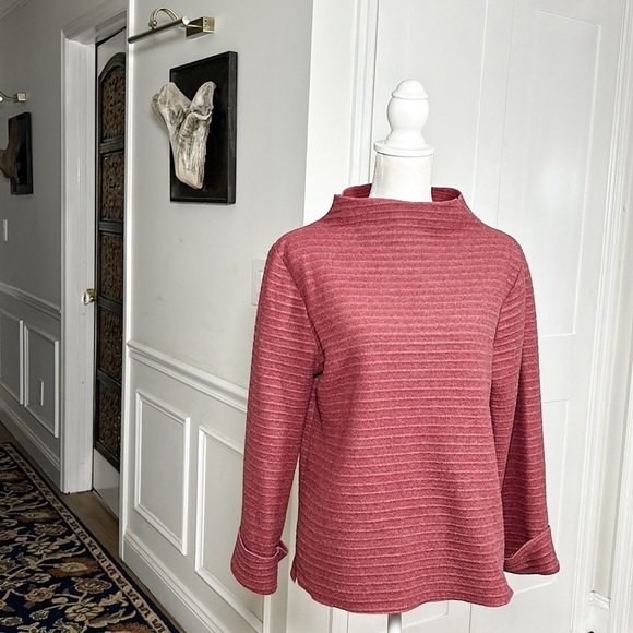 Habitat Womens Burgundy Funnel Neck Loose Fit Pullover Sweater Rayon Blend S - Picture 1 of 7